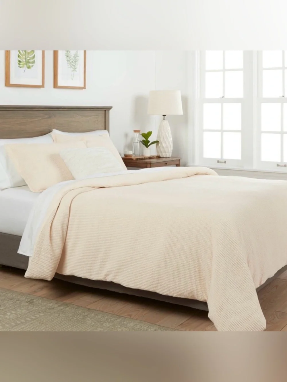 Threshold Washed Waffle Weave Duvet & Sham Set King Size 3 Piece Set